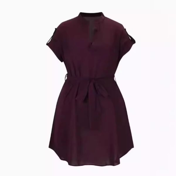 V-Neck Belted Summer Dress - Image 2